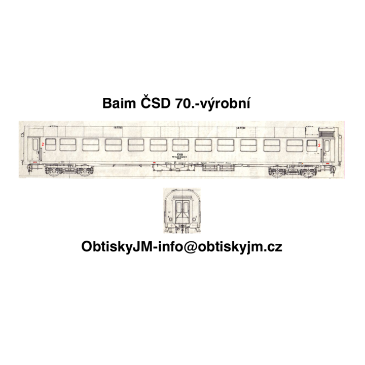 H0-Baim ČSD 70.léta výrobní nátěr, Dom.st. PRAHA HL.N. A