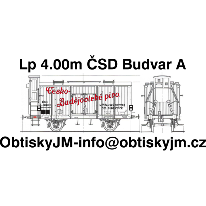 H0-Lp 4.00m ČSD Budvar A,B