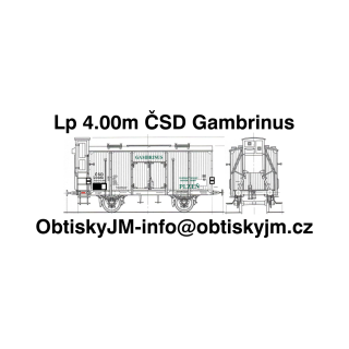 H0-Lp 4.00m ČSD Gambrinus B
