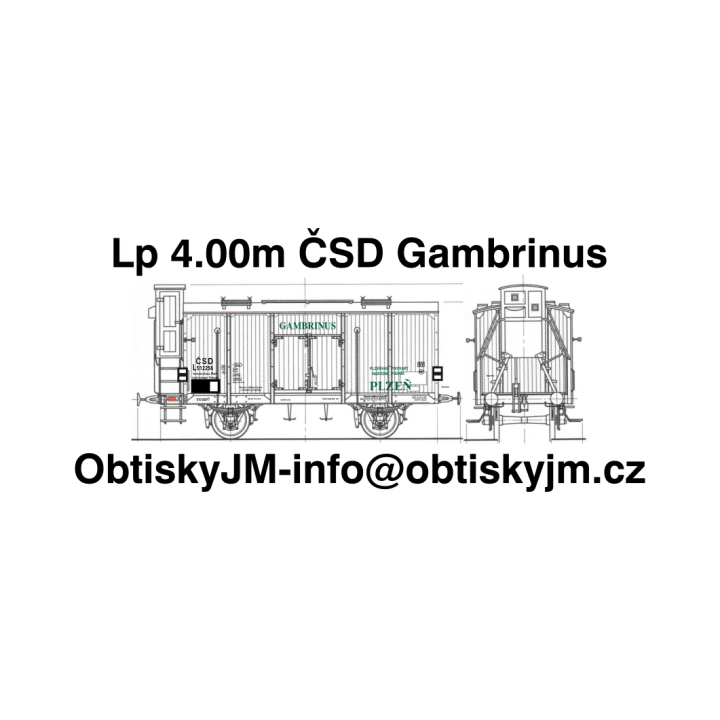 H0-Lp 4.00m ČSD Gambrinus B