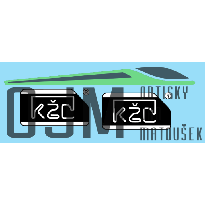 KŽC černé boční s bílým podkladem