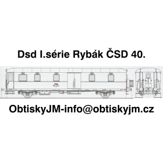 H0-Dsd I.série Rybák ČSD 40.léta Dom.st. Praha W.