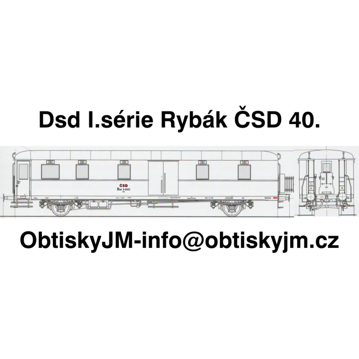 H0-Dsd I.série Rybák ČSD 40.léta Dom.st. Praha W.